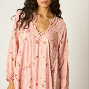 Natalie Martin Fiore short dress, pink and white, size medium